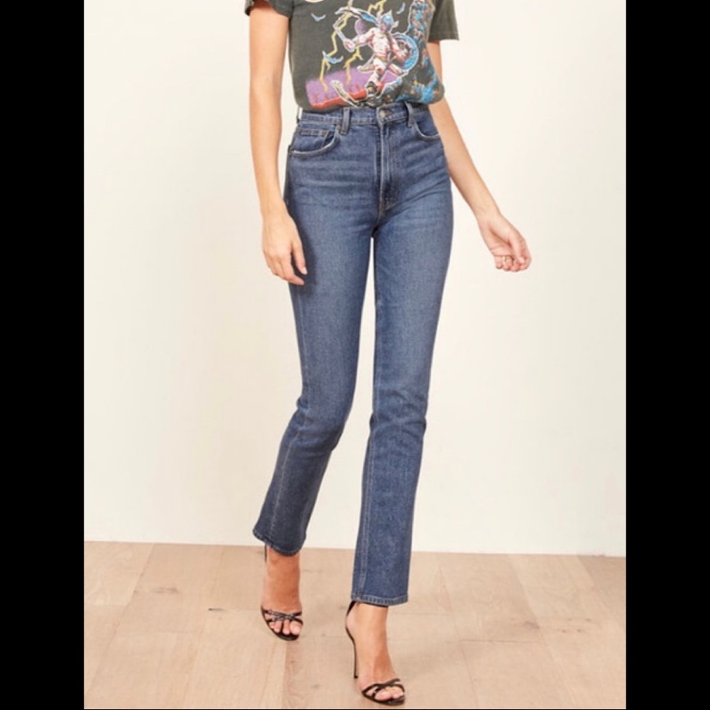 Reformation- Liza High Straight Jean in Kasai